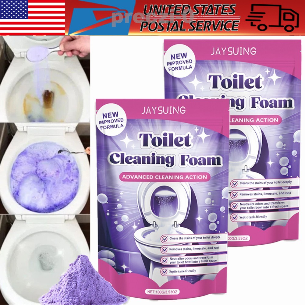 2 Pack Fizzclean Toilet Foam Cleaner, Insta-Action Toilet Cleaning Foam 100g