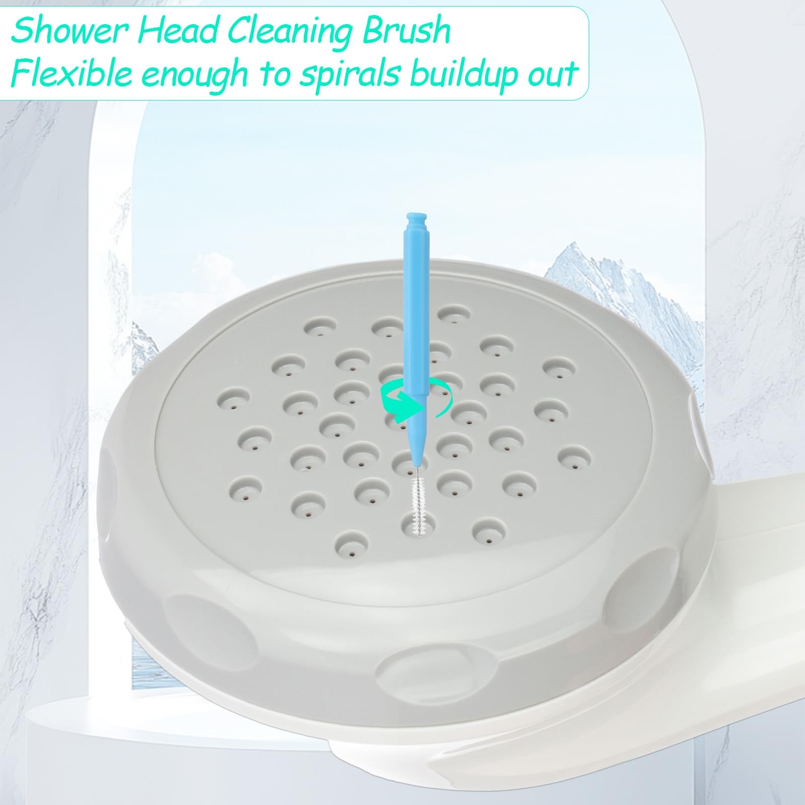 ElevateTech Shower Head Cleaner Tool Set, 40 Pink, Orange, Green, Blue, White