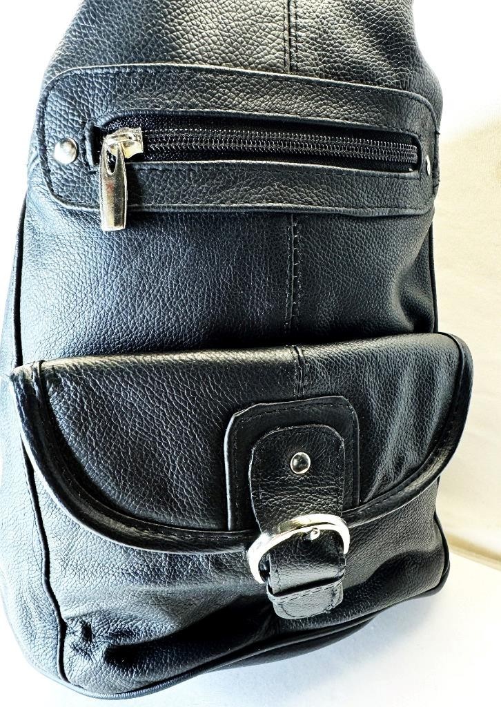 Purse Convertible Backpack Faux Black Leather