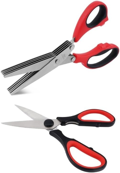 Herb Scissors & Kitchen Scissor Set - Multipurpose Stainless Steel 5 blades