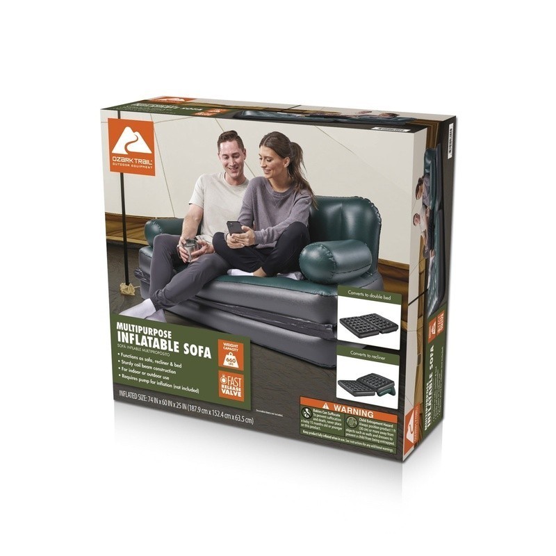 5-in-1 Inflatable Couch Adjustable Portable Double Sofa Bed Recliner Supportive