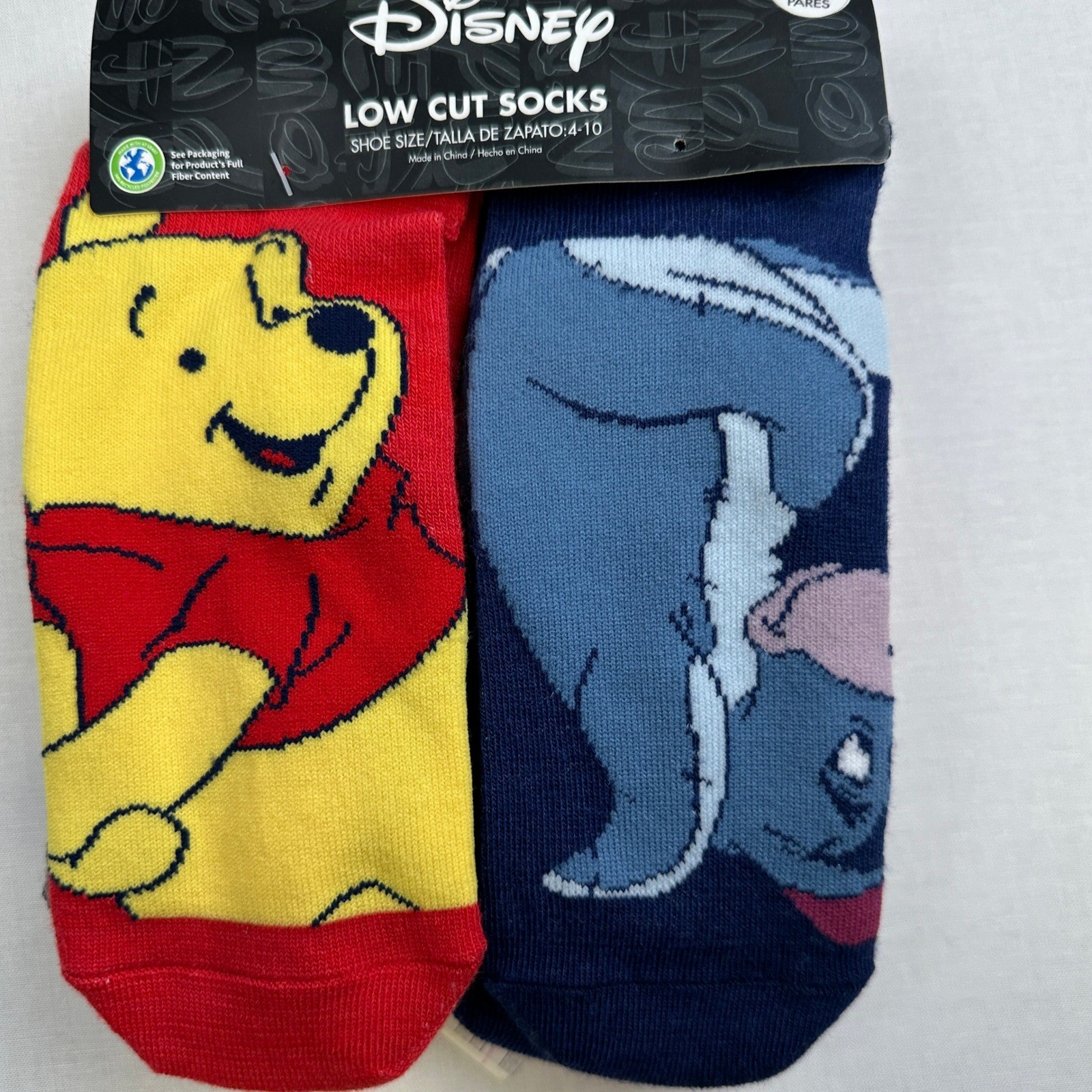 Disney Winnie The Pooh 10 Pair Low Cut Socks Kids 4-10 Pack