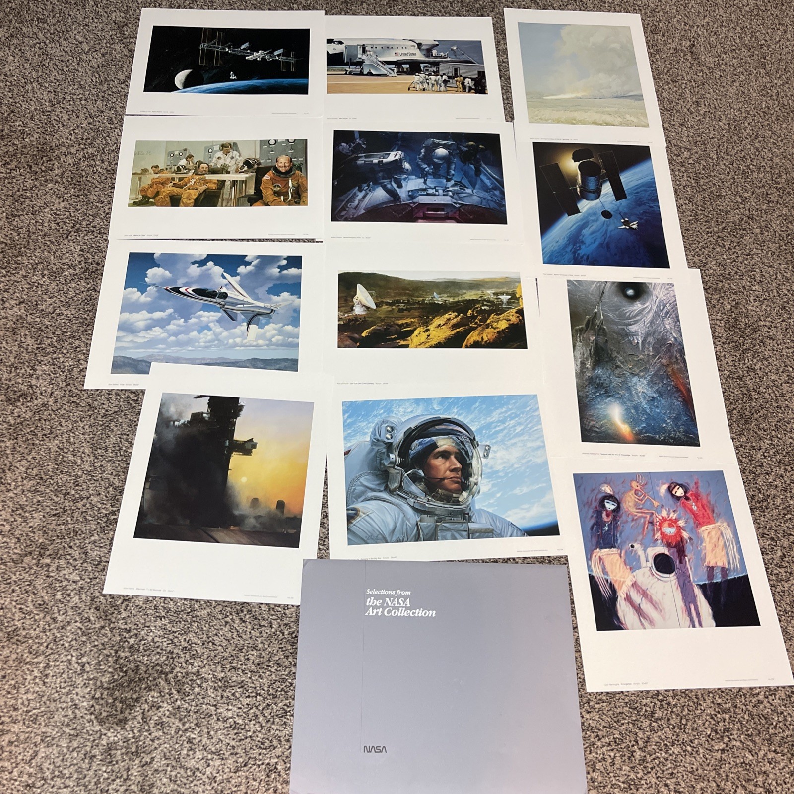 Vintage Selections from the NASA Art Collection 12 Photo Art Prints Portfolio