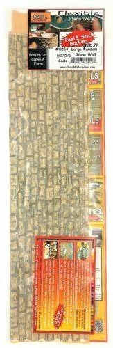 Chooch (HO/O Scale) #8254 Flexible Randum Large Stone Wall, 3.5" x 12" -  NIB