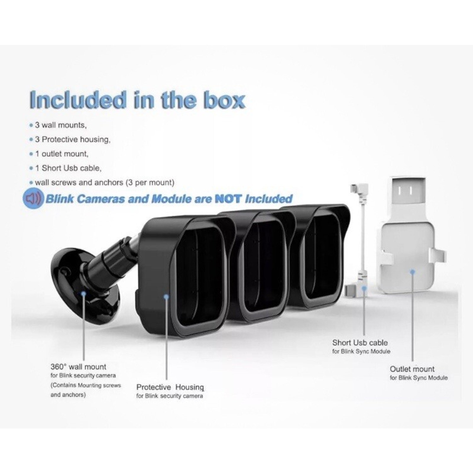 Wall Mounts & Covers FOR Blink Outdoor Camera Surveillance 2-Boxes *READ NOTES