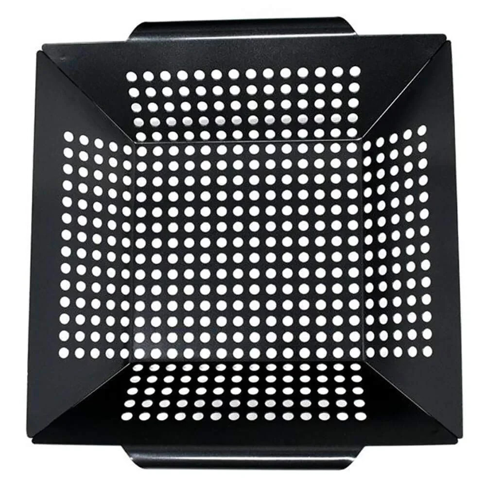Norpro 12″×12″ Nonstick Grilling Wok Basket – Perforated BBQ Pan with Handles