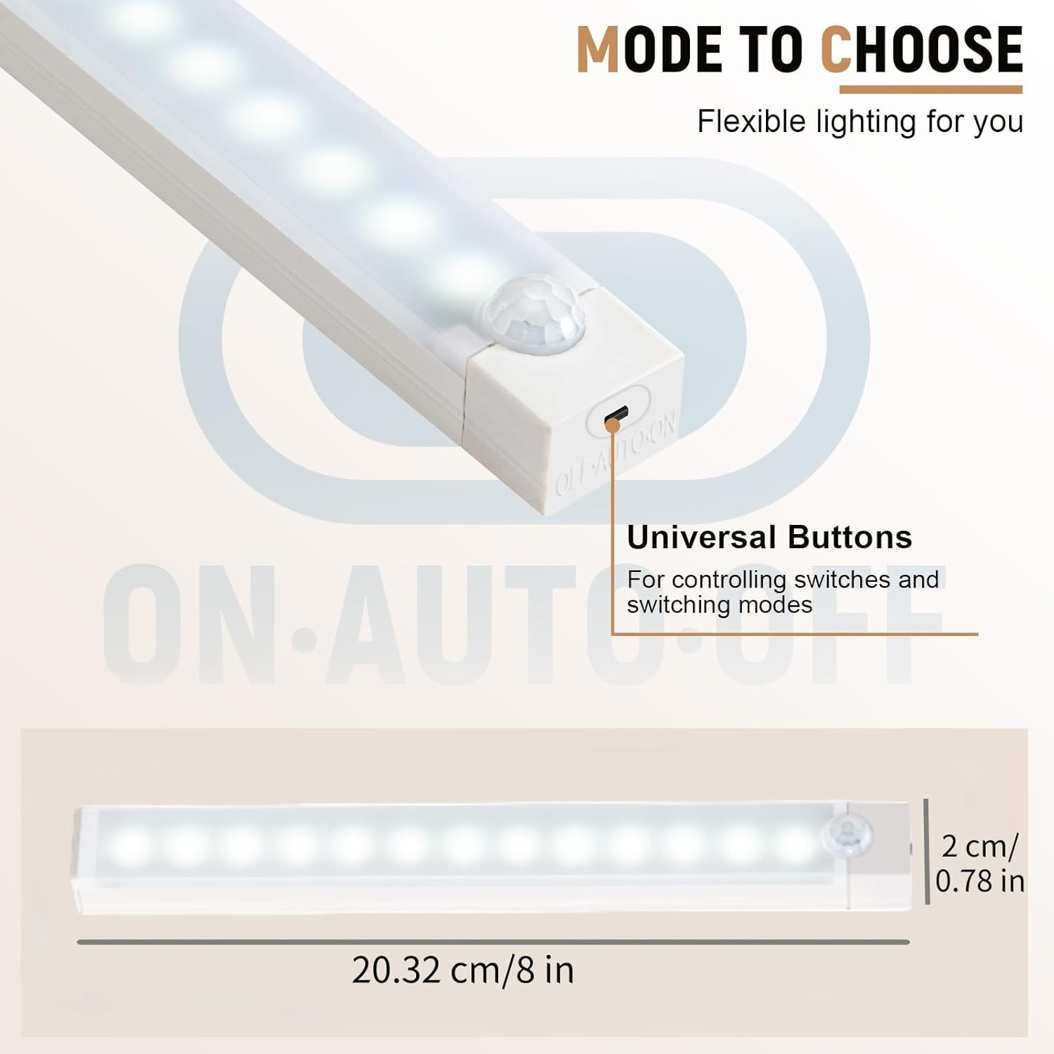 Crisp Daylight White Motion Sensed Closet Lights - 2 Pack, USB-C Rechargeable