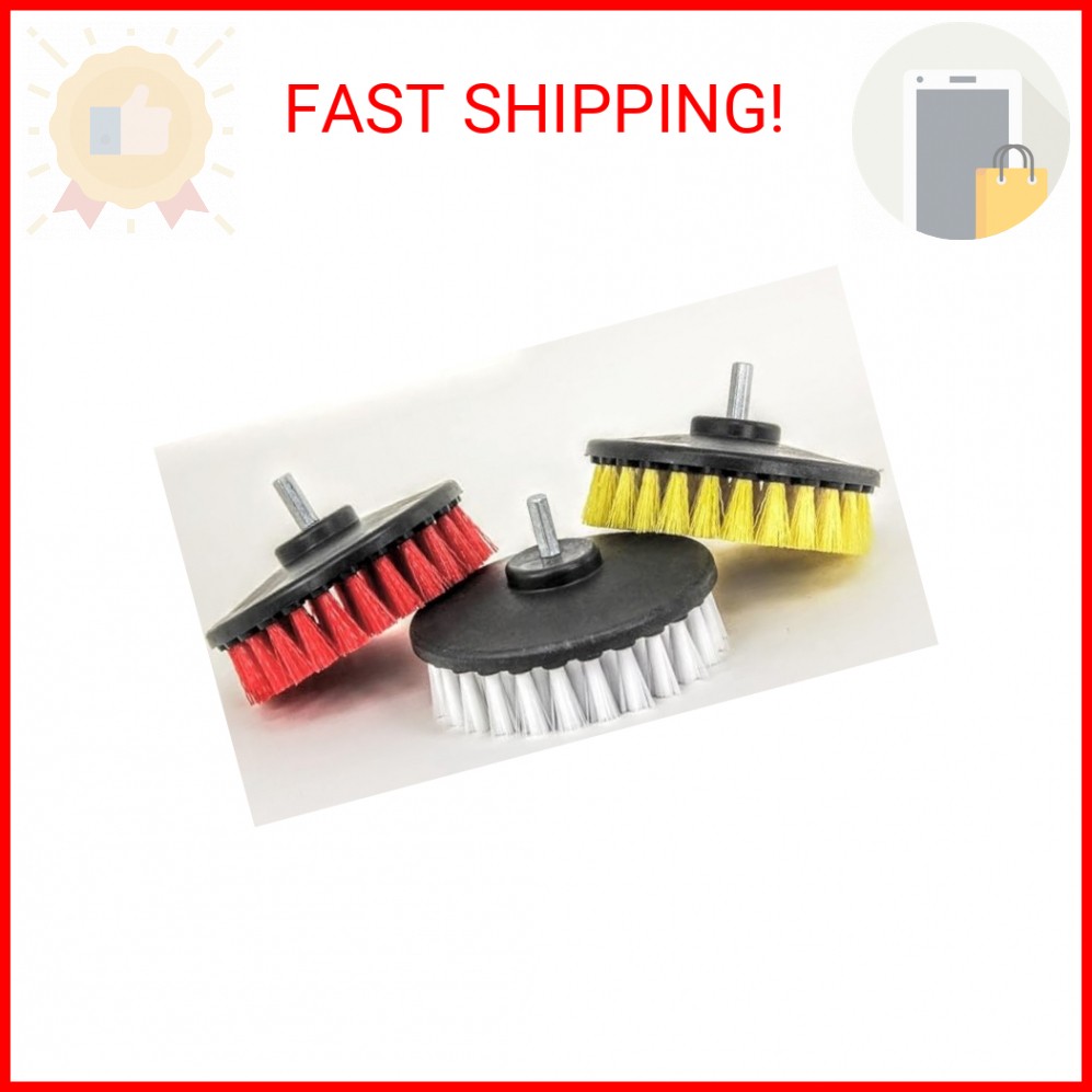3pc Carpet Mat 5" Round Brush w/Power Drill Attachment Car Care & Detailing Tool