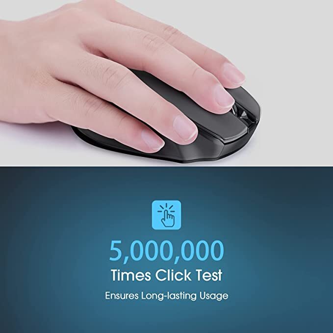 VicTsing Wireless Gaming Mouse Ergonomic 5 Adjustable DPI Levels 6 Buttons Black