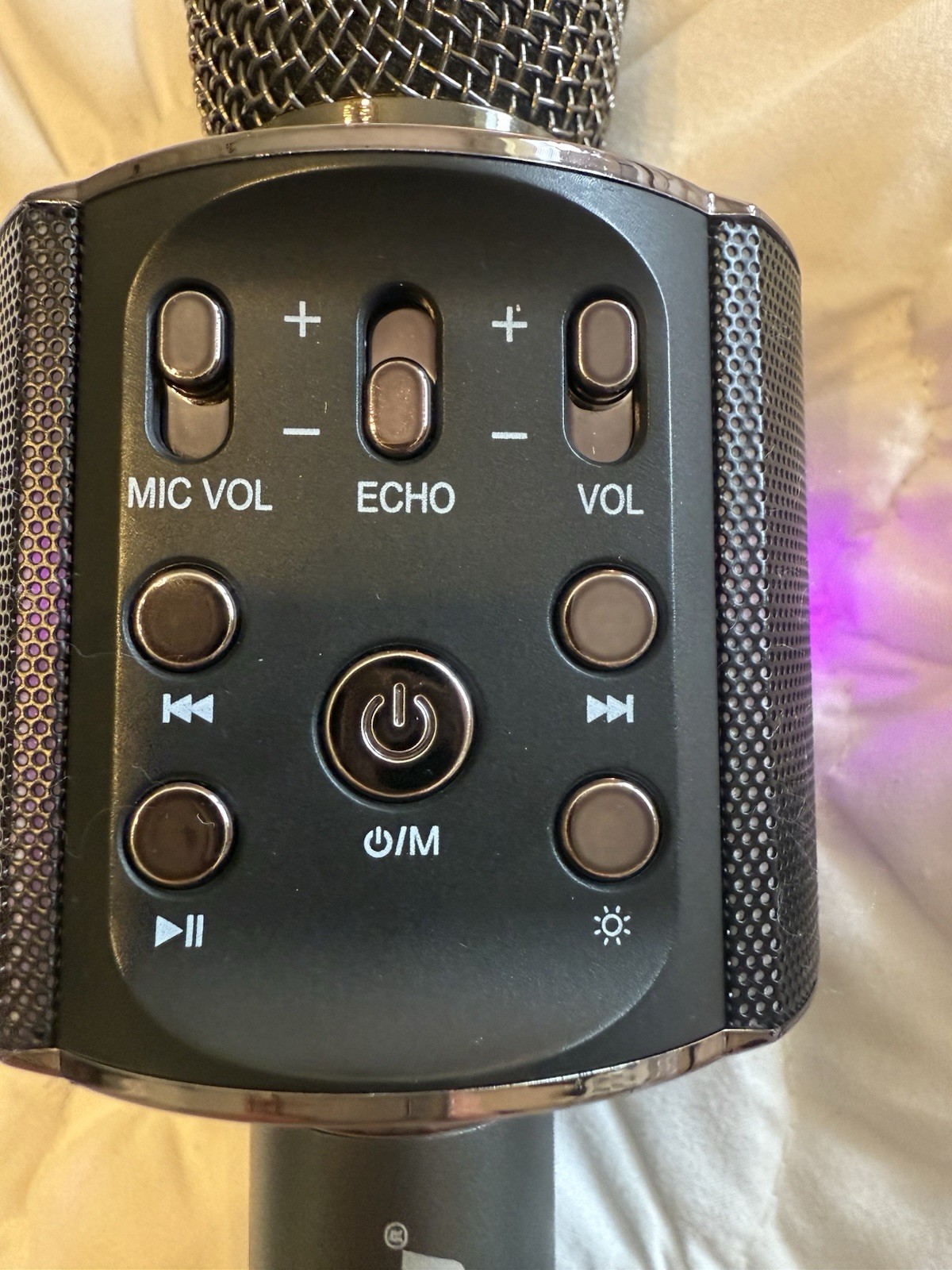 LED Bluetooth Cordless Karaoke Microphone, USB Rechargeable With Charger