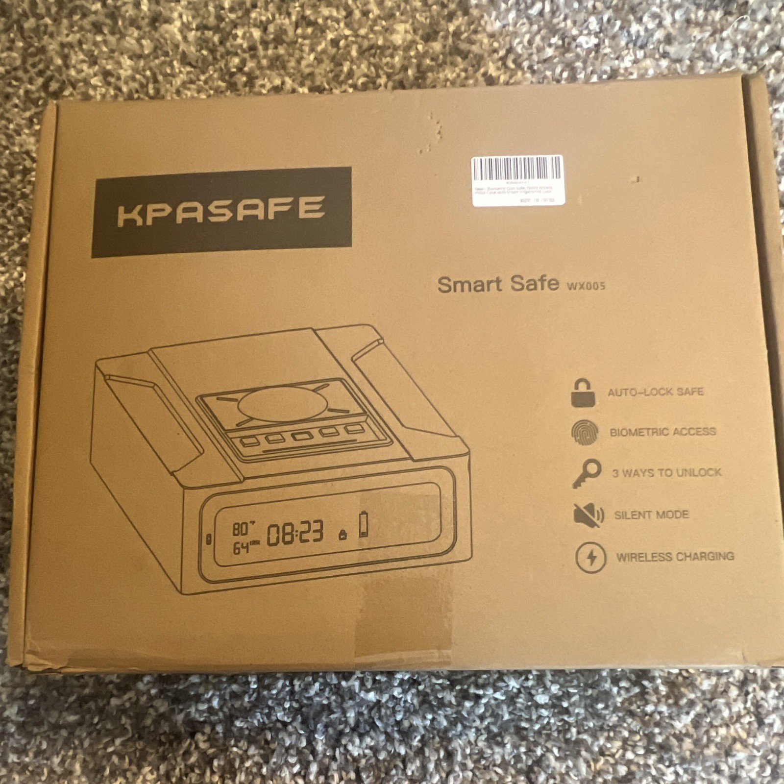 KPASAFE Smart Safe WX005 Biometric Digital Safe, Wireless Charging, Black Small