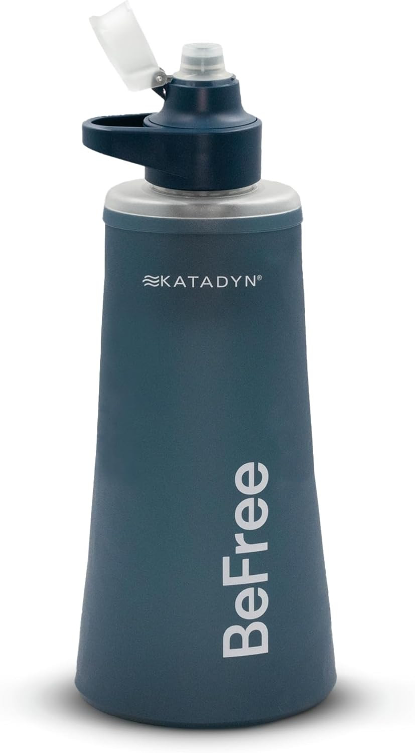 Befree 1.0L Ultralight Collapsible Water Filter Bottle for Hiking, Camping, Back