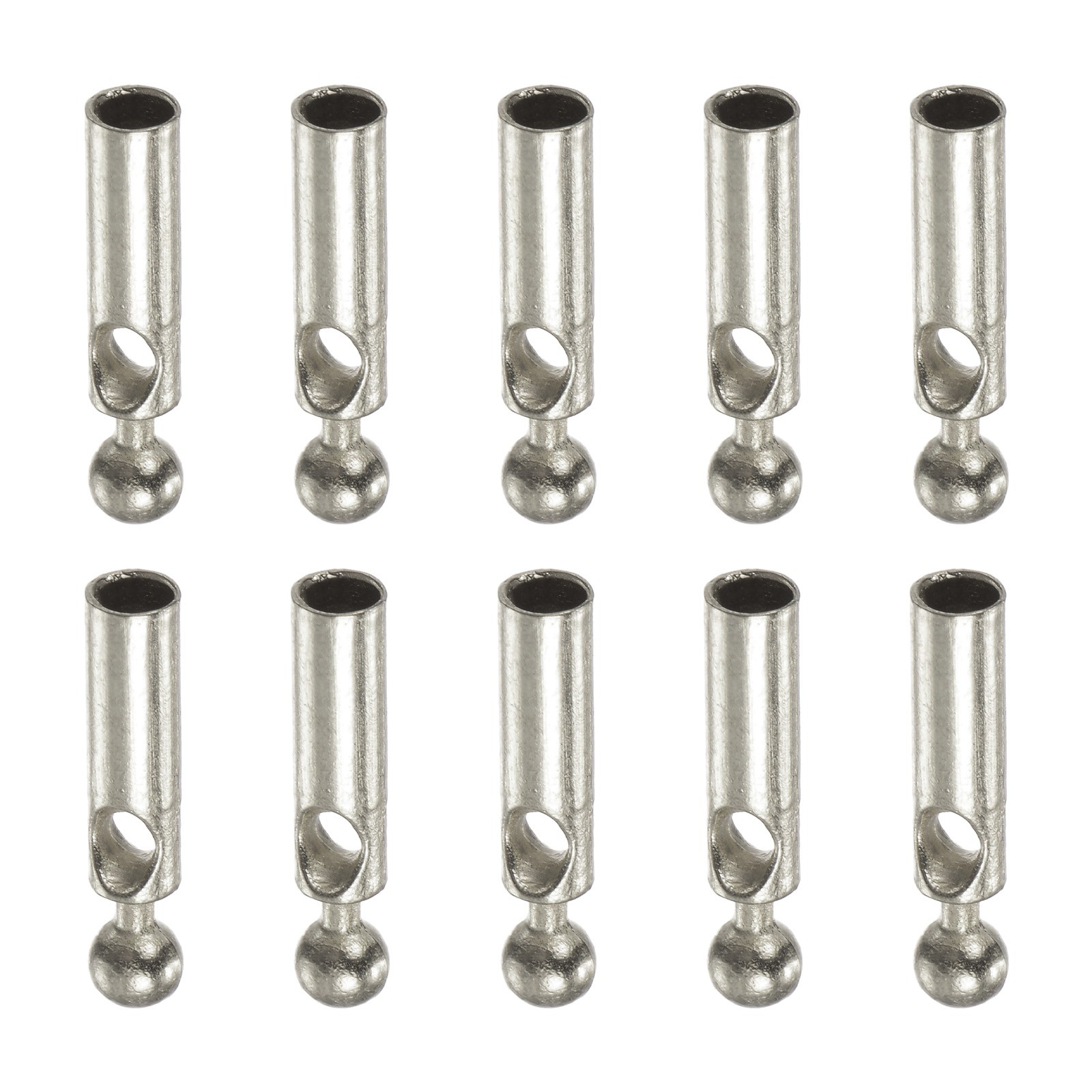 10pcs Umbrella Tail Beads Metal 2mm Dia for Folding Umbrella Cover Silver Tone
