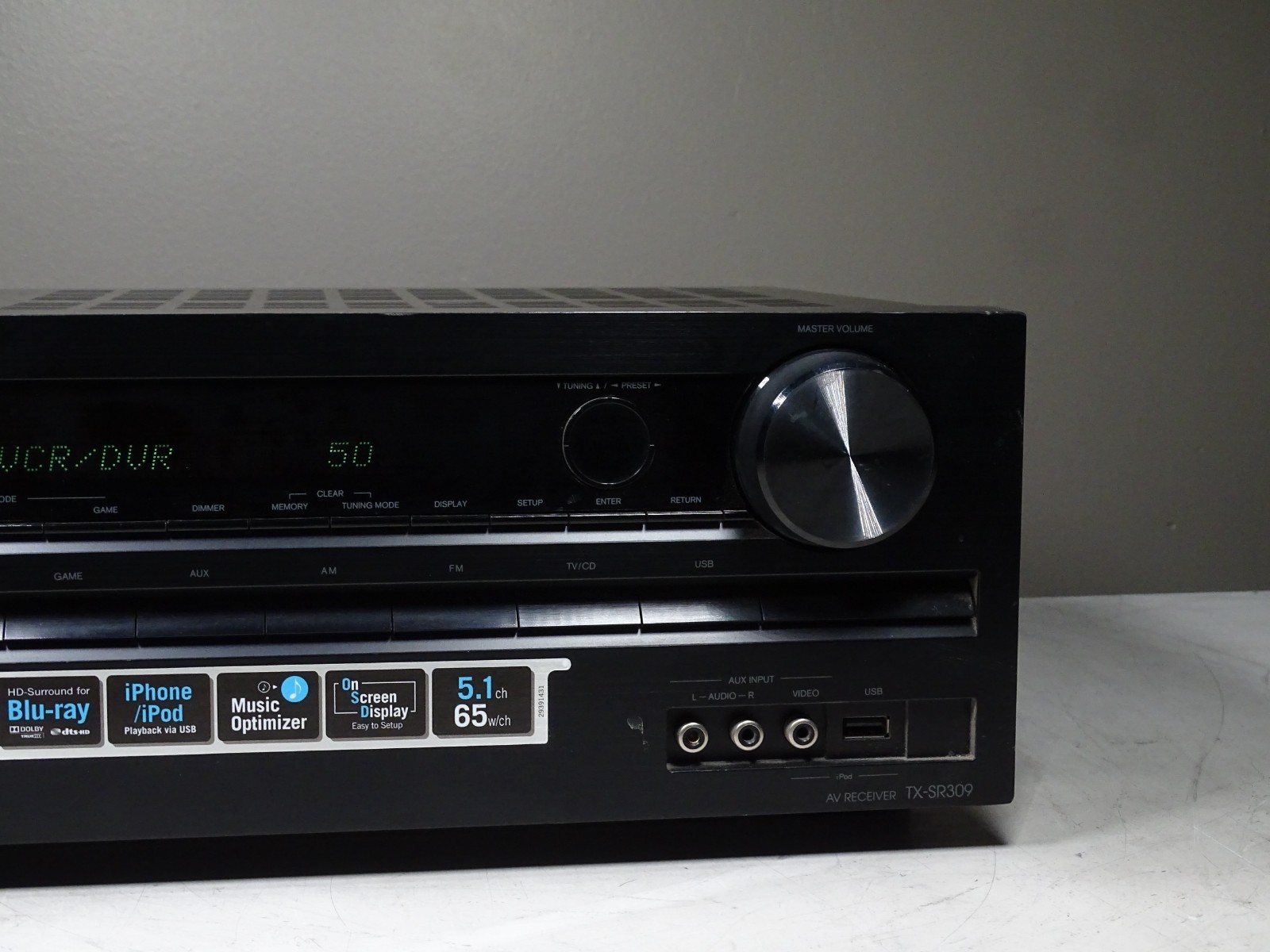ONKYO A/V Receiver (TX-SR309) NO Remote-TESTED/Working
