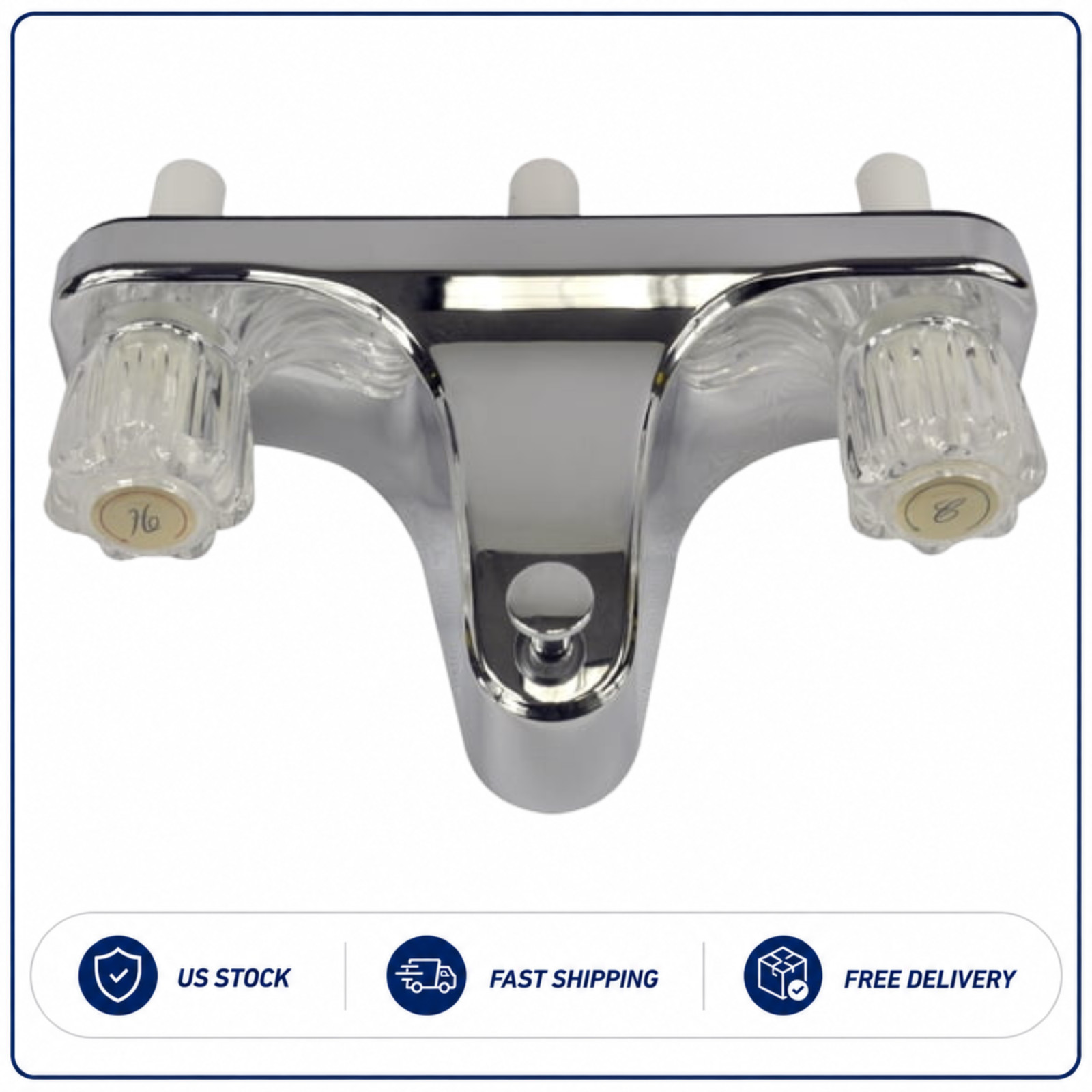 Danco RV Mobile Home Tub Shower Faucet 8" Center Set 2 Handle Chrome 33156X