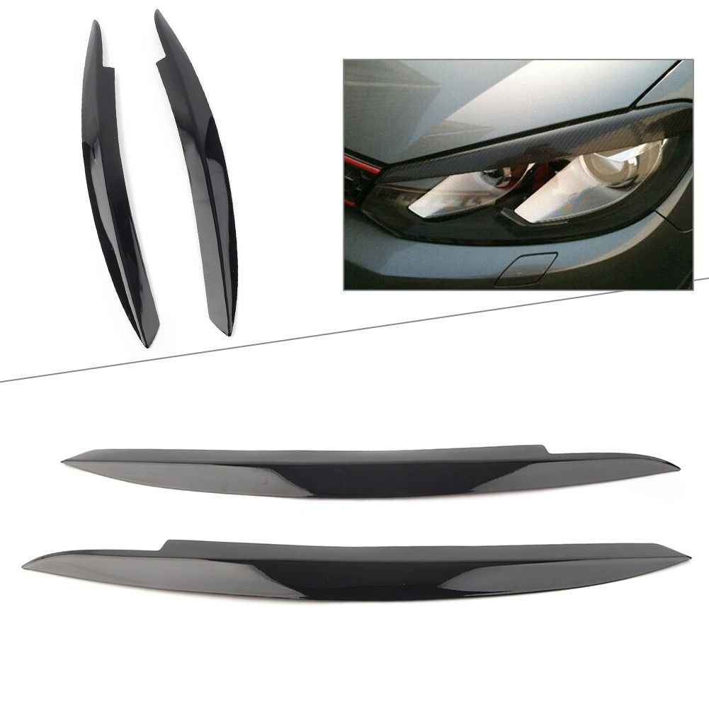 Front Headlight Cover Eyelid Eyebrow Eye Lid Brow Fit VW Golf VI MK6 2008-2013