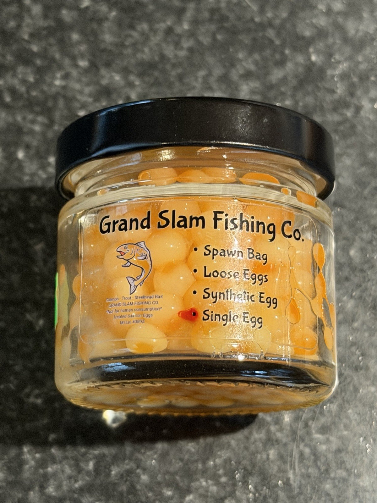 Boiled Salmon Eggs For Ice Fishing Lake Trout Whitefish Coho Steelhead (4oz Jar)