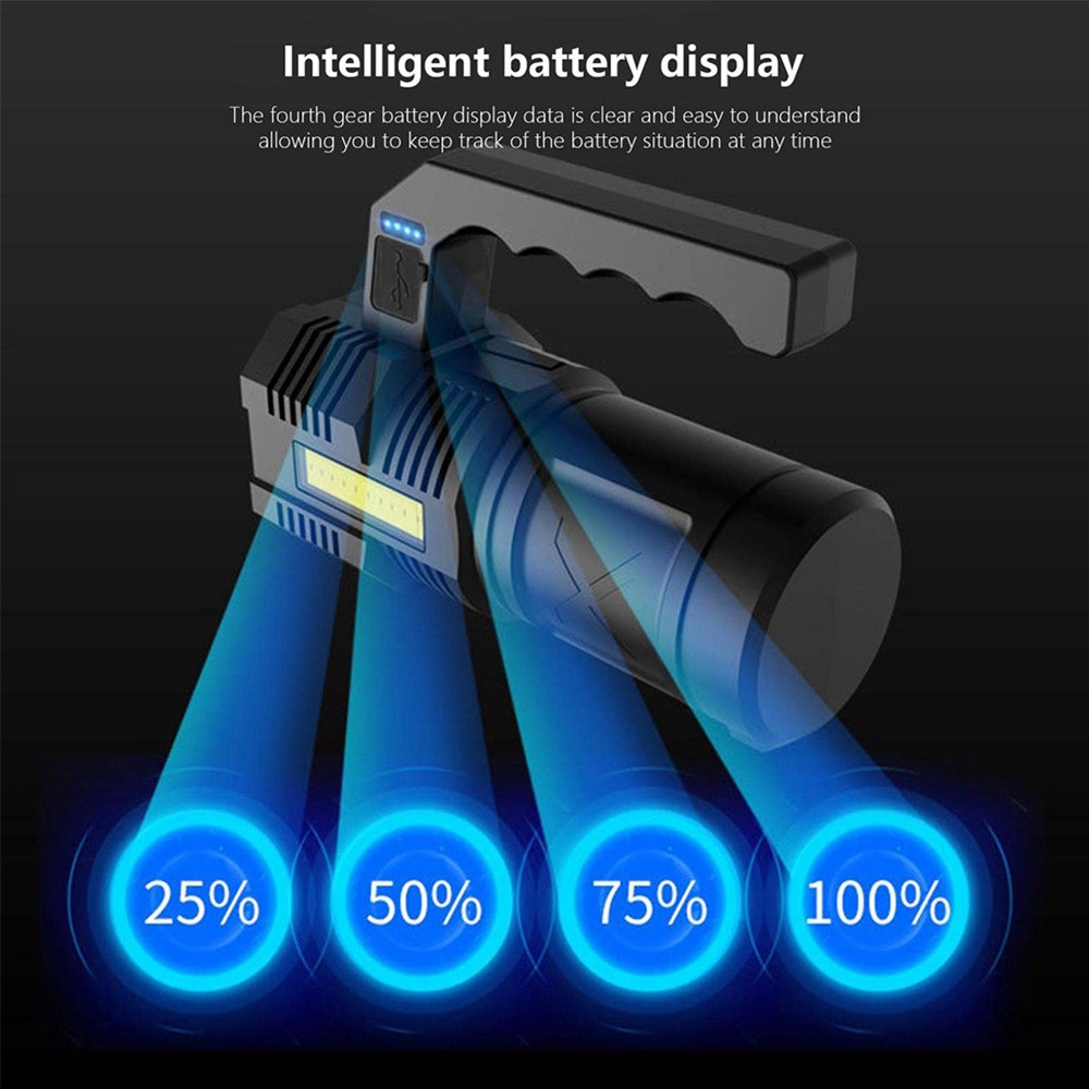 2000000 Lumens Super Bright LED Tactical Flashlight Rechargeable LED Work Light