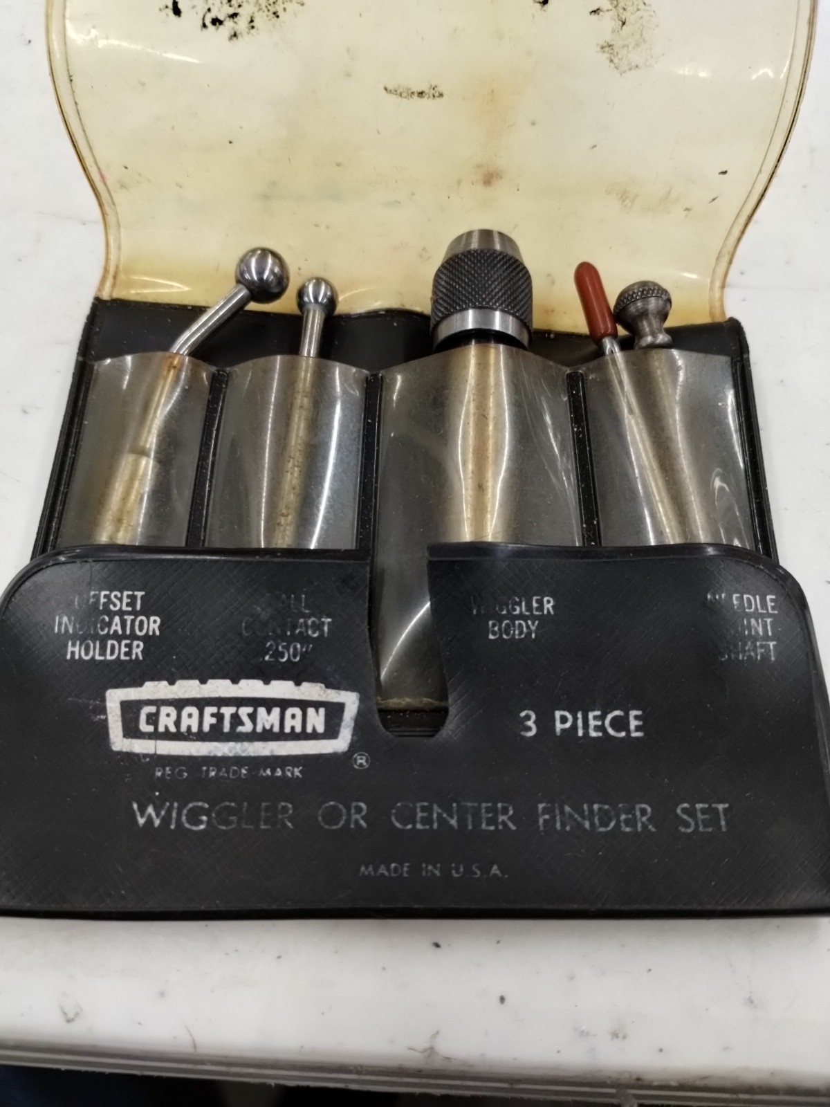 Vintage Craftsman 9-4021 Wiggler Center Finder Set 3 Pc USA w/ Pouch