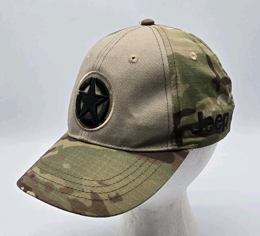 Jedco JEEP Willys Star Logo Embroidered Military Camo Snapback Hat Adult OSFA