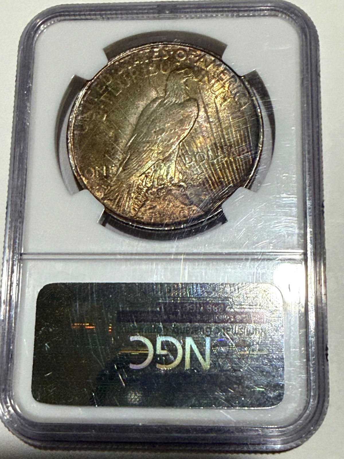 1922-P PEACE DOLLAR / BEAUTIFUL FULLY TONED REVERSE PLUS NICE LUSTER / NGC MS63