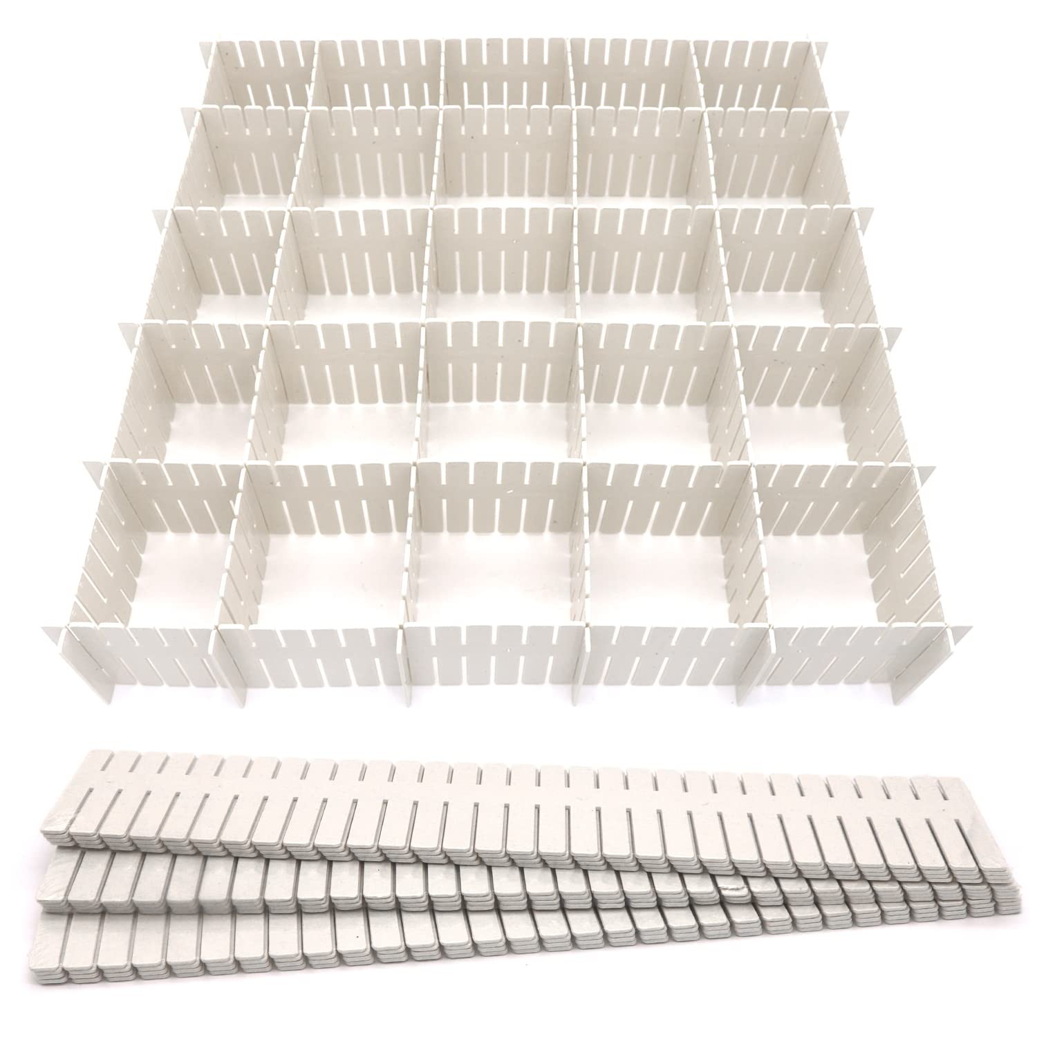 24Pcs Adjustable Drawer Dividers - 14.5Inch Plastic Storage Dividers - White ...