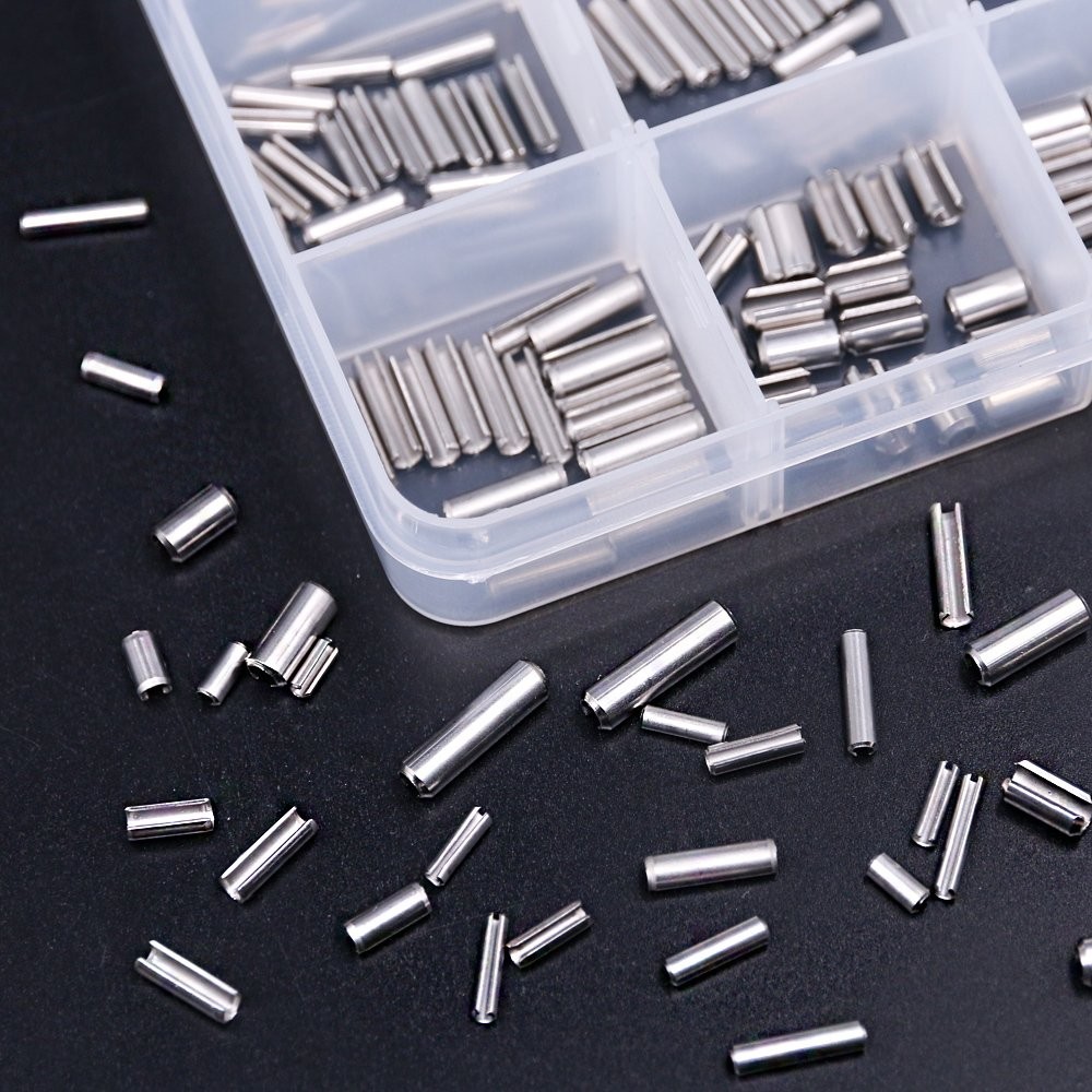 Glarks 180Pcs M2 M2.5 M3 M4 Slotted Spring Pin Assortment Kit, Split Spring...