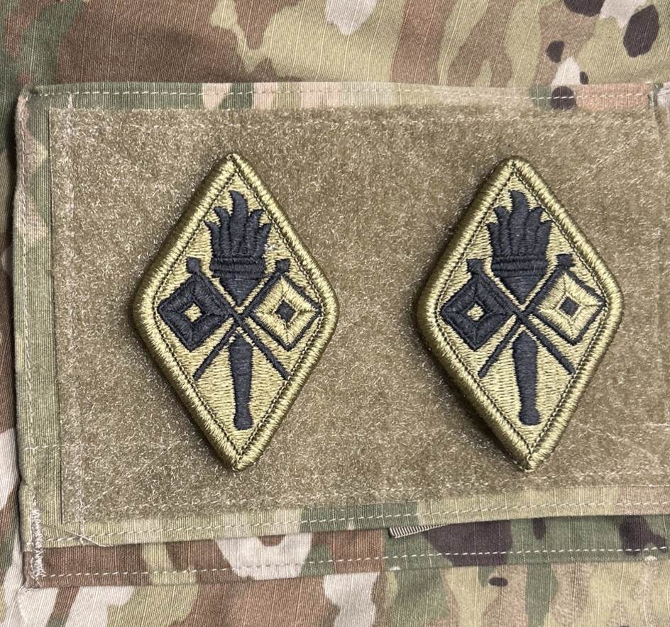US Army Signal Center & School Patches (2) OCP w/ Hook