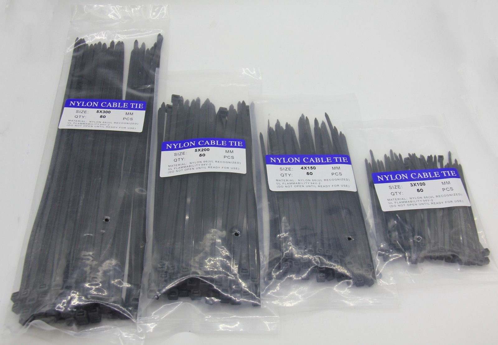 4 Sizes: 4"+6"+8"+12" Self-Locking Nylon Multi-Purpose NEW Cable Ties Assorted