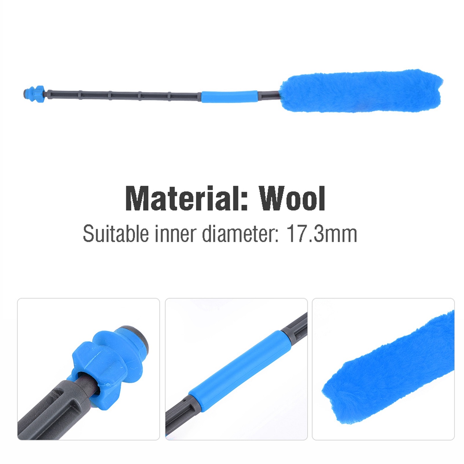 ˇ(blue)Wool Paintball Barrel Single Swab Squeegee Buffer Cleaning Accessory