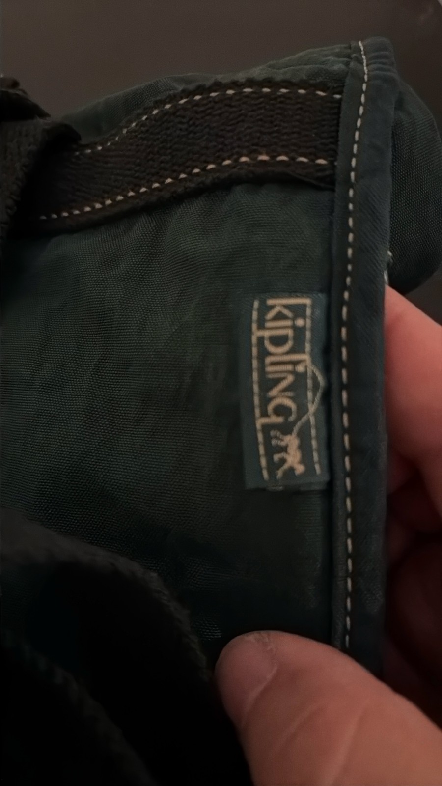 KIPLING 90s Y2K Drawstring Green Backpack