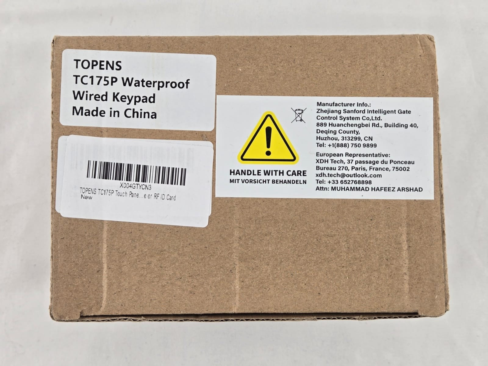 TOPENS TC175P Waterproof Wired Keypad Keyless Entry Accessory for Gate Access
