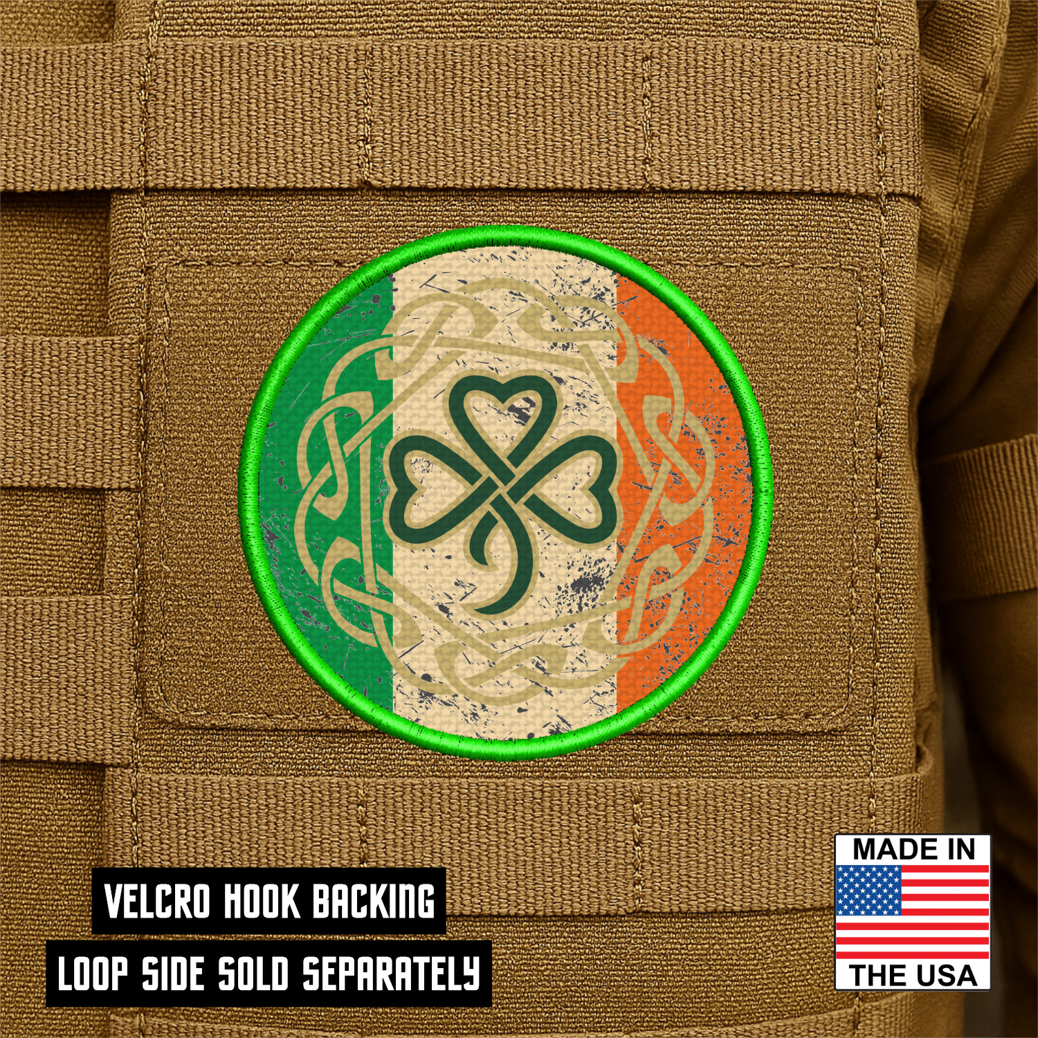 Irish Celtic Knot Morale Patch, 3" Ireland | VELCRO® Brand Fastener