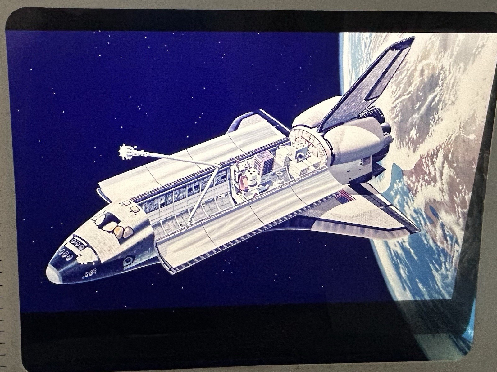1982 NASA KSC Space Shuttle Orbiter Cargo Payload Bay Presentation Transparency