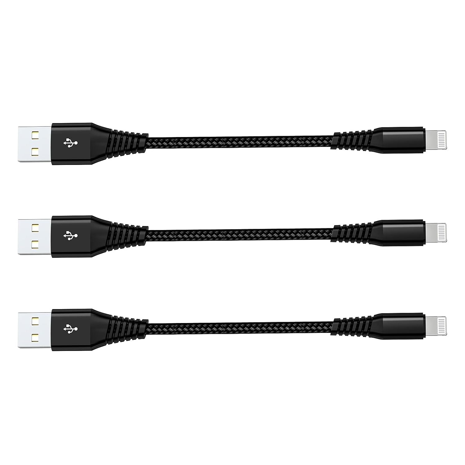 Apple MFi Certified Short iPhone Charging Cable 3Pack 8 Inch, USB to Lightning