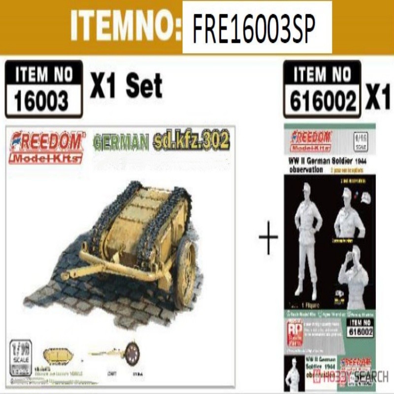 FREEDOM 16003SP 1:16 WWII German Sdkfz302 Goliath Demolition Vehicle & Cart