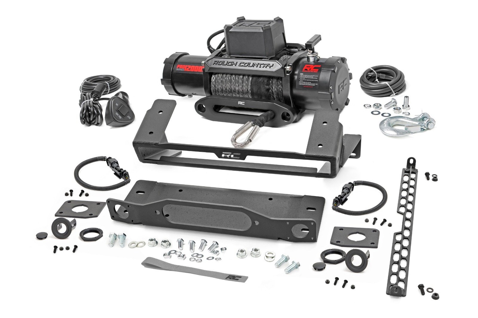 Rough Country Winch Mount Kit w/Winch 21-25 Ford Bronco OEM Steel Bumper 51097