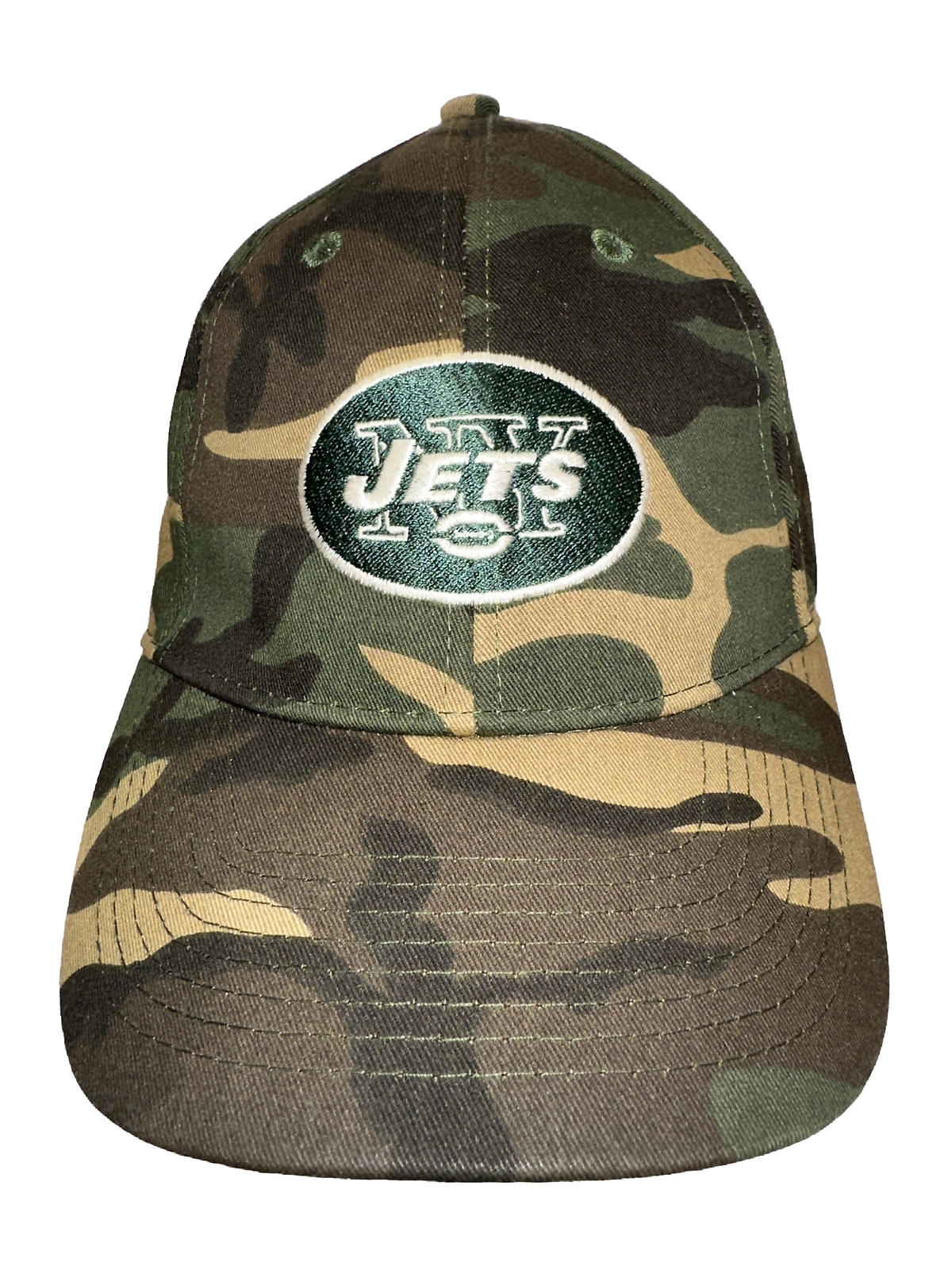 New York Jets Green White Patch Hat Cap Camouflage NFL Team Apparel Strap Buckle
