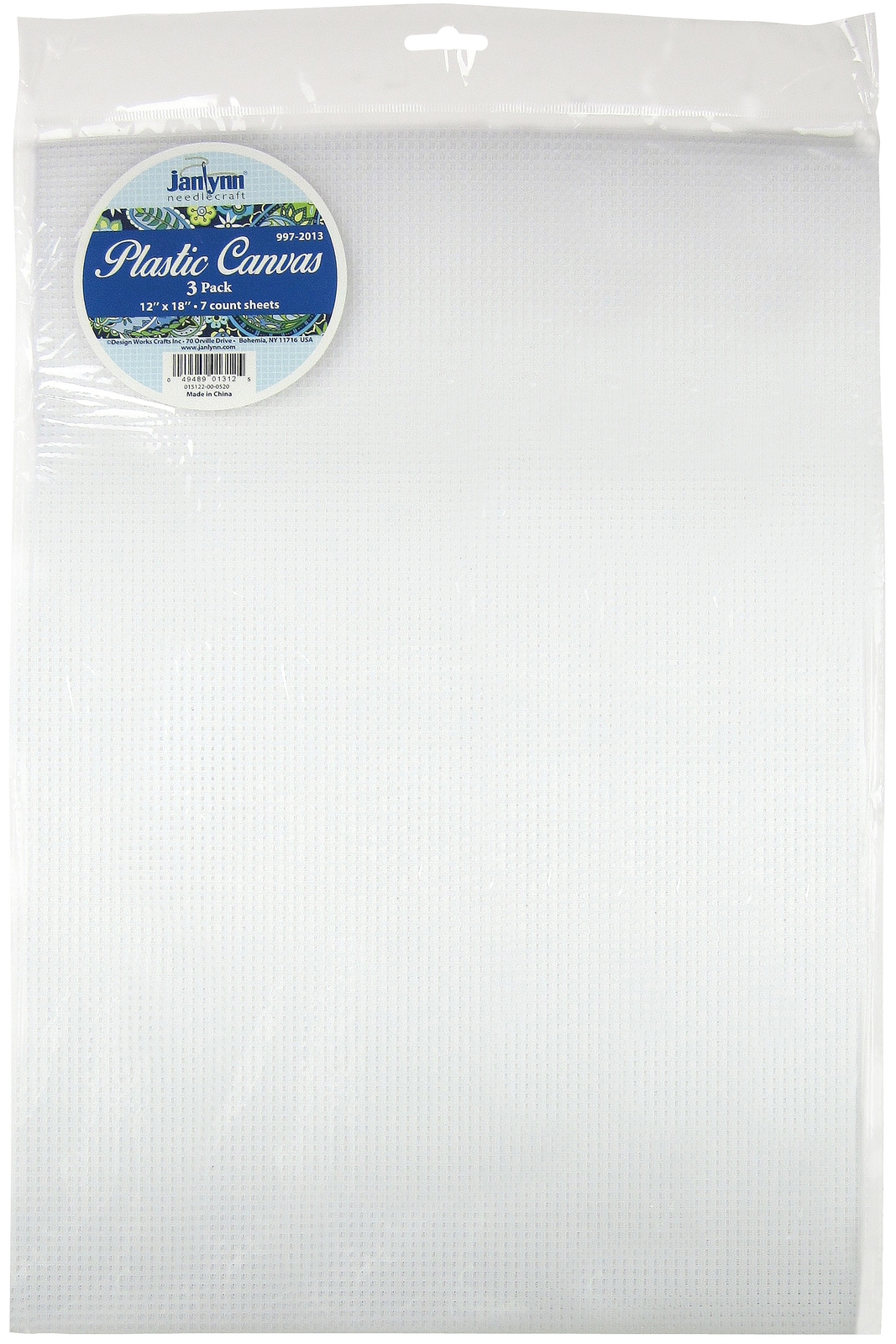 Janlynn Plastic Canvas 7 Count 12"X18" 3/Pkg-Clear