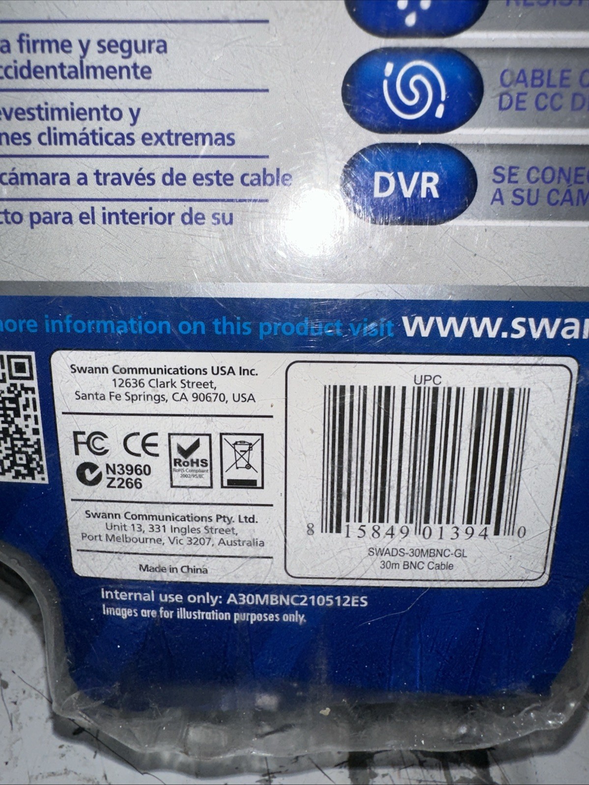 Swann 100 ft Security Cable New In Package