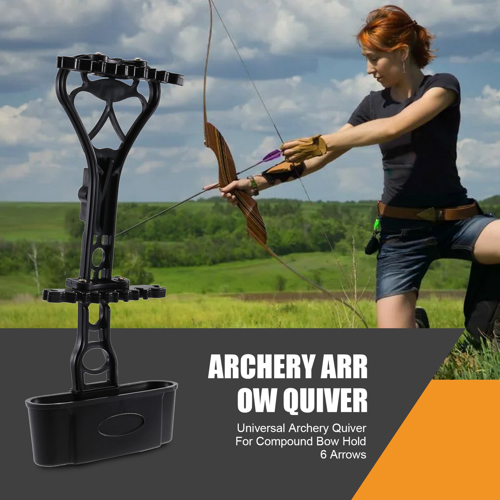 Universal Archery Quiver For Compound Bow Hold 6 Arrows B2D48774