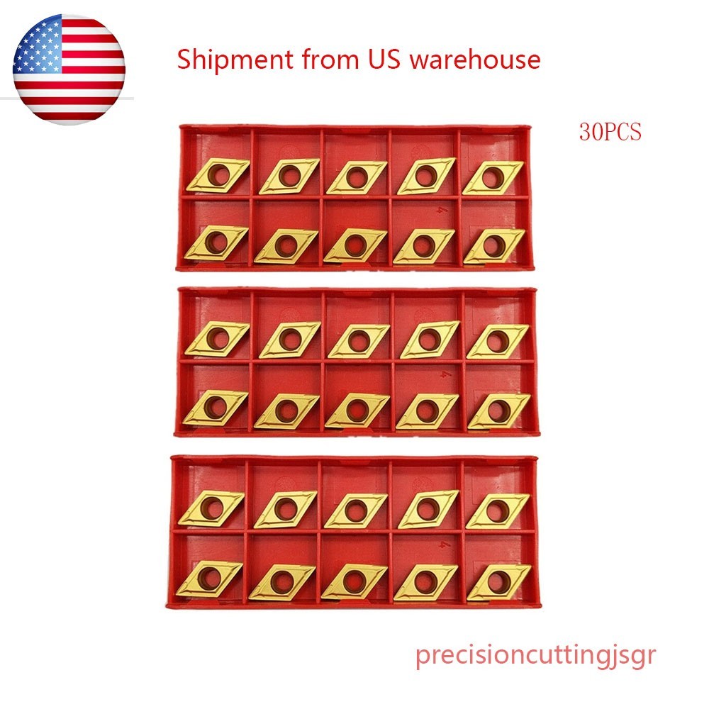 30pcs DCMT11T304 DCMT32.51 Carbide Turning Insert Blade for Lathe Holder