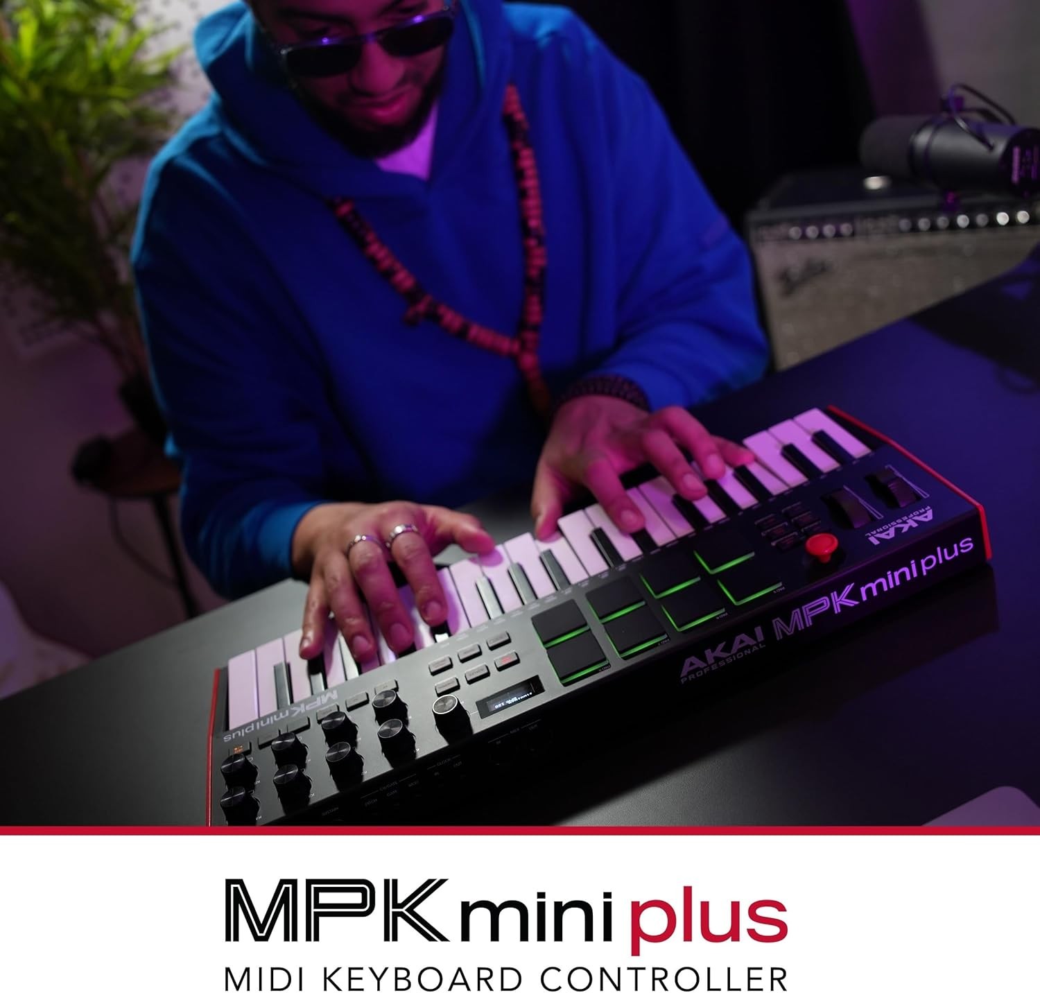 MPK Mini Plus - USB MIDI Keyboard Controller with 37 Mini Keys,8 MPC Pads