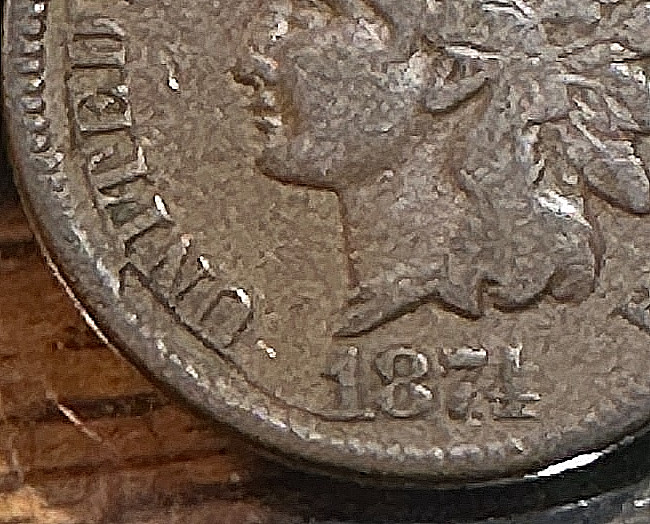 1874 Indian Cent Nice Original Choice Fine Scarce Cud Error! CHRC