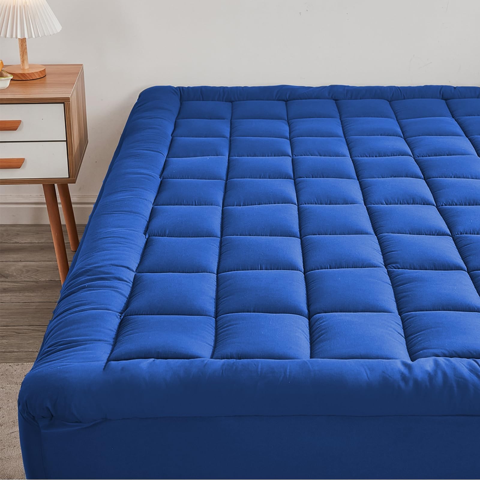 Mattress Pad - Soft and Breathable Protector Cover - Queen, Blue