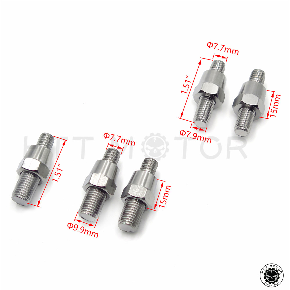 Motorcycle Racing Rearview Side Mirrors Bolt 8mm 10mm Chrome Counter/clockwise