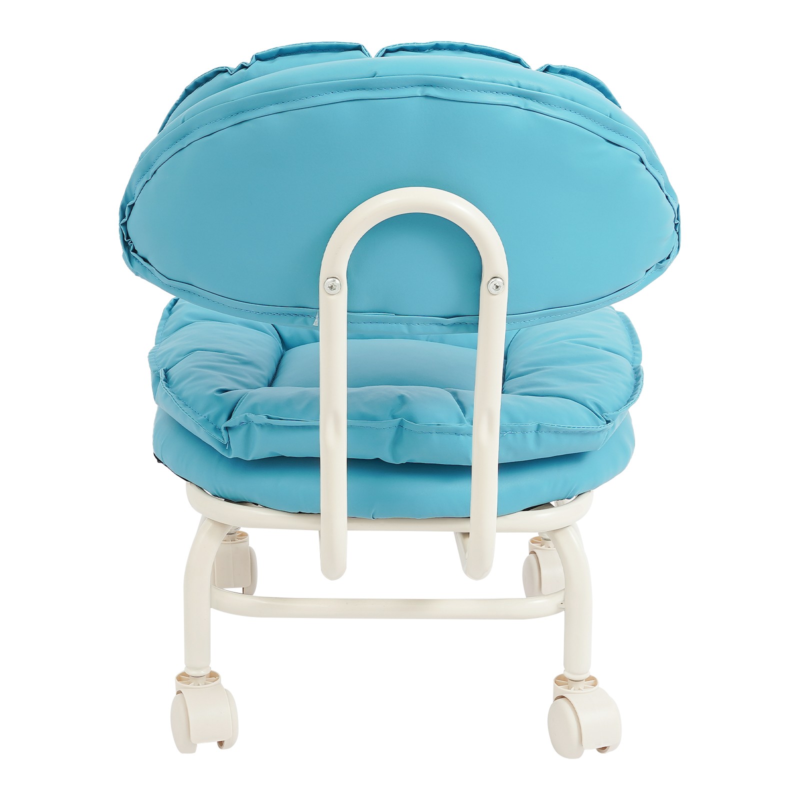 Blue Rolling Stool With Back Rest, Heavy Duty Rolling Stool, Roller Chair