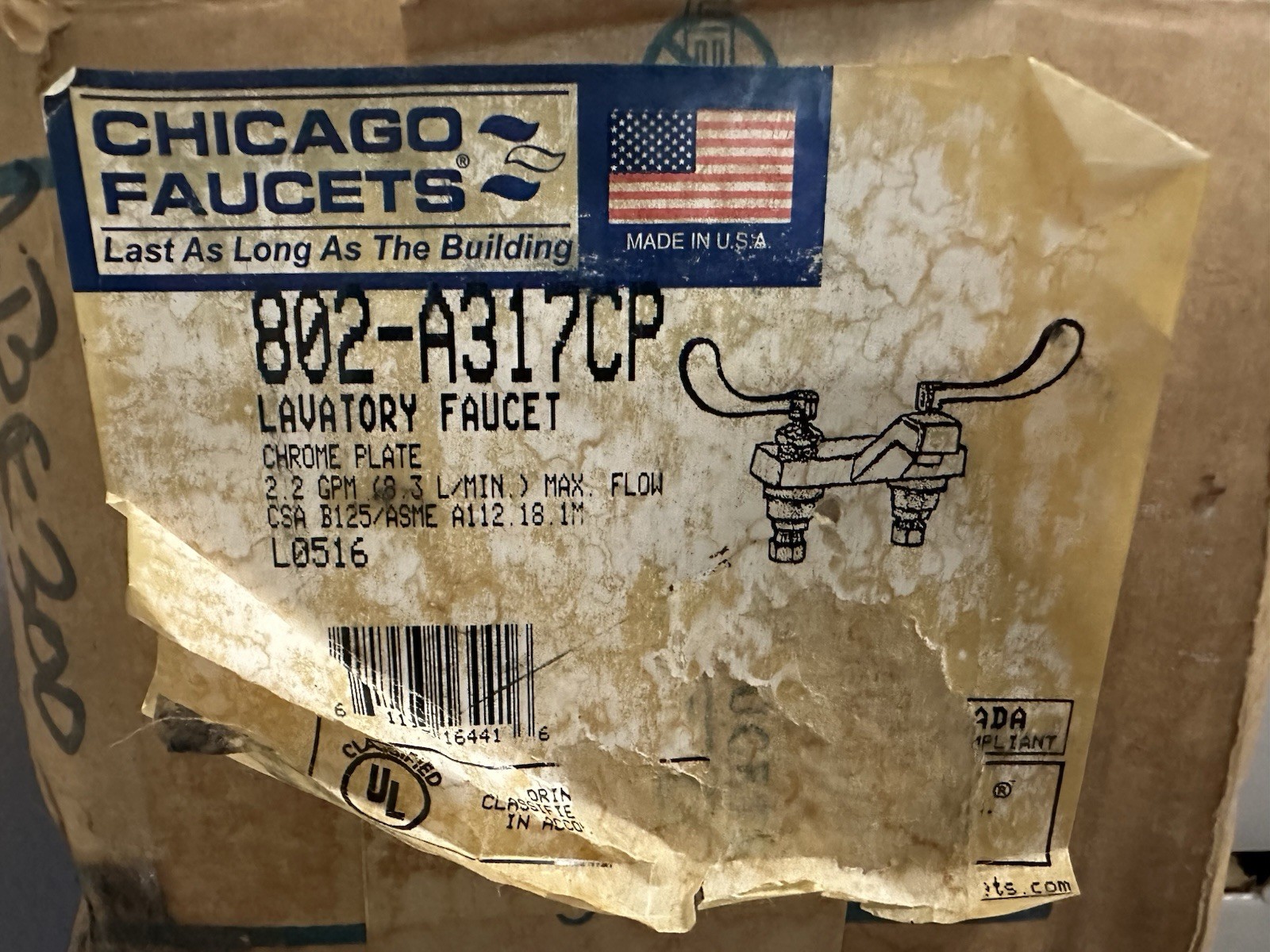Chicago Faucet NOS 802-A317CP