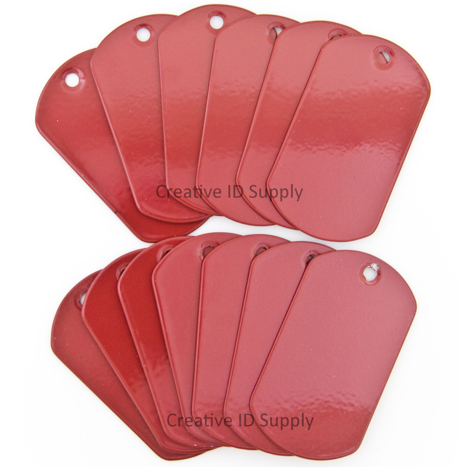 500 pcs RED COLOR BLANK STAINLESS STEEL DOG TAG MILITARY SPEC FRONT ROLLED EDGE