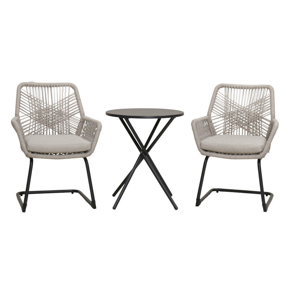 ight Grey PE Rattan Outdoor Armchair with Spring Support, Set of 2 – All-Weather